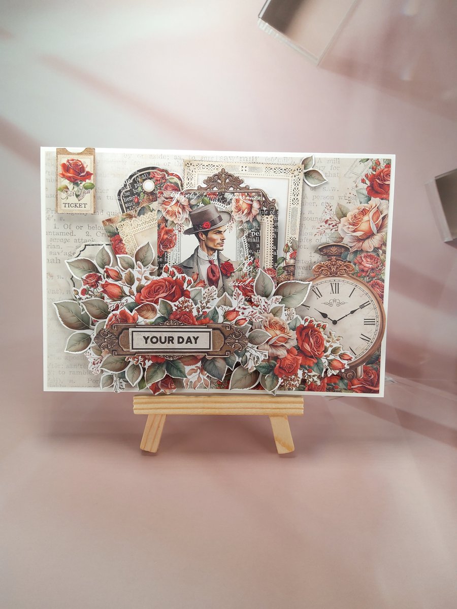 Handmade Vintage Style Greeting Card (45) C6 Size