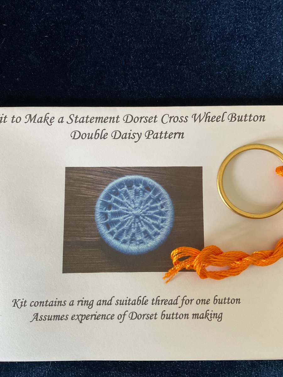 Kit to Make a Statement Dorset Button, Double Daisy Design, Tangerine