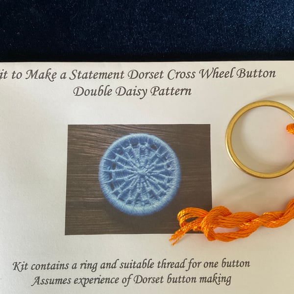 Kit to Make a Statement Dorset Button, Double Daisy Design, Tangerine