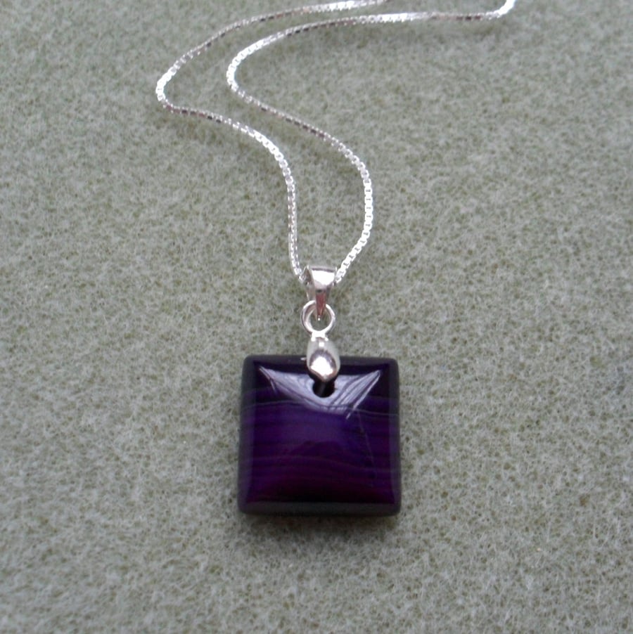Sterling Silver and Purple Agate Pendant
