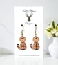 Charm Earrings - Cat (various colours available) 