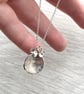 Handmade sterling silver 16mm diamond kiss petal charm pendants on a trace chain - Image 6