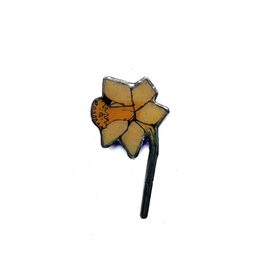 Lovely Yellow Daffodil St Davids Day Welsh Resin Flower Brooch by EllyMental