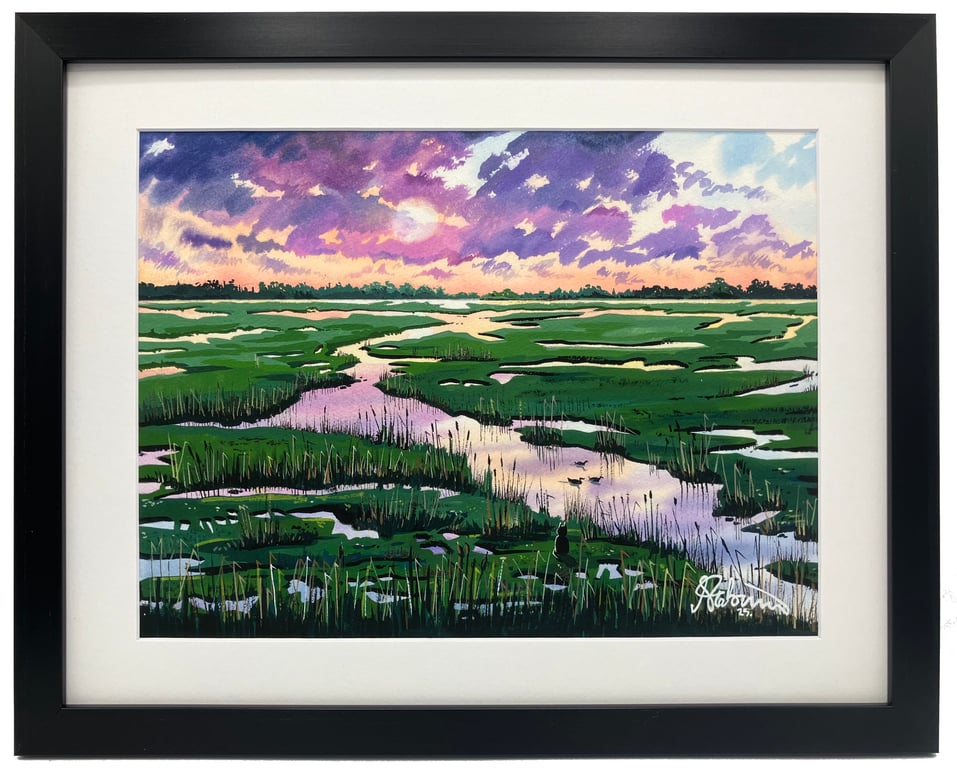 Over, Ouse Fen, Framed Art Print 14" x 11" Frame Cambridgeshire Landscape