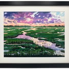 Over, Ouse Fen, Framed Art Print 14" x 11" Frame Cambridgeshire Landscape