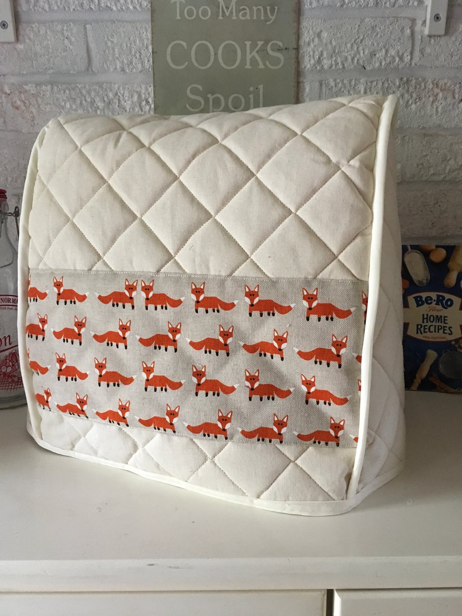 Hand Crafted Freddy Fox Quilted Calico Mixer Cover Kitchenaid 4.8 L