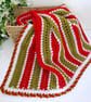 Crochet Baby Blanket – Christmas Red, Green and White