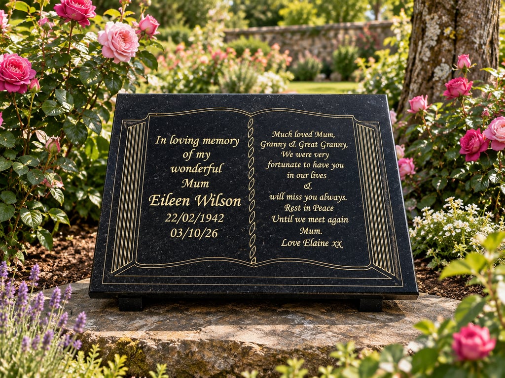  Memorial Slanted Grave Plaque Memorial Marker Granite Cemetery Stone  Plaque