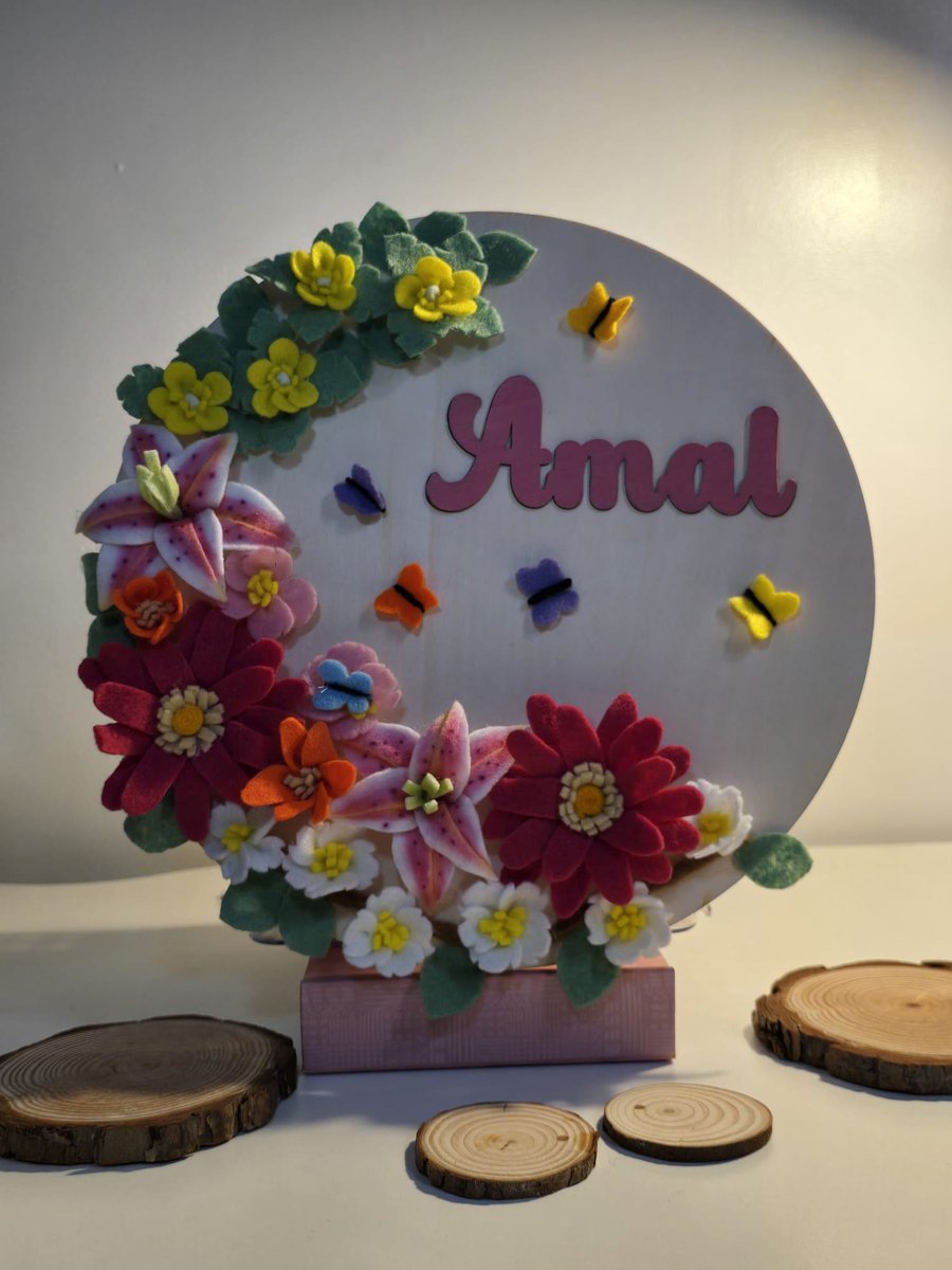 Personalised Floral Wall Hanging for Children