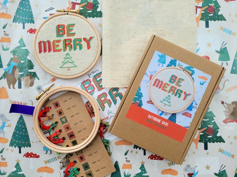 Be Merry Christmas Cross Stitch Kit 