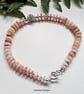 Peruvian Pink Opal & Swarovsky Crystal Bead Sterling Silver Bracelet - Image 2