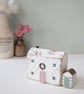 Handmade Painted Wooden Seaside Cottage with Teeny Stripy Shed