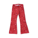 Red Sparkle Kick Flare Leggings 