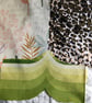 Upcycled slow stitching kit includes fabric, buttons, thread, lace, ribbon - Image 9