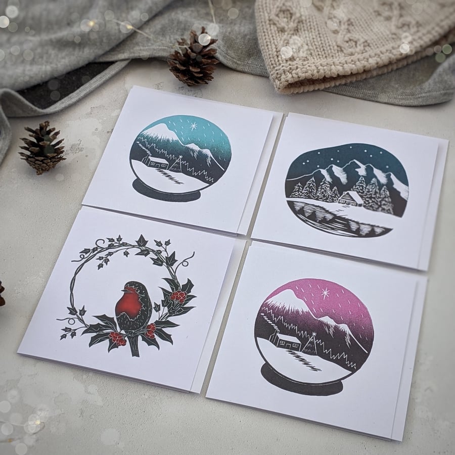 Christmas card variety pack of 4
