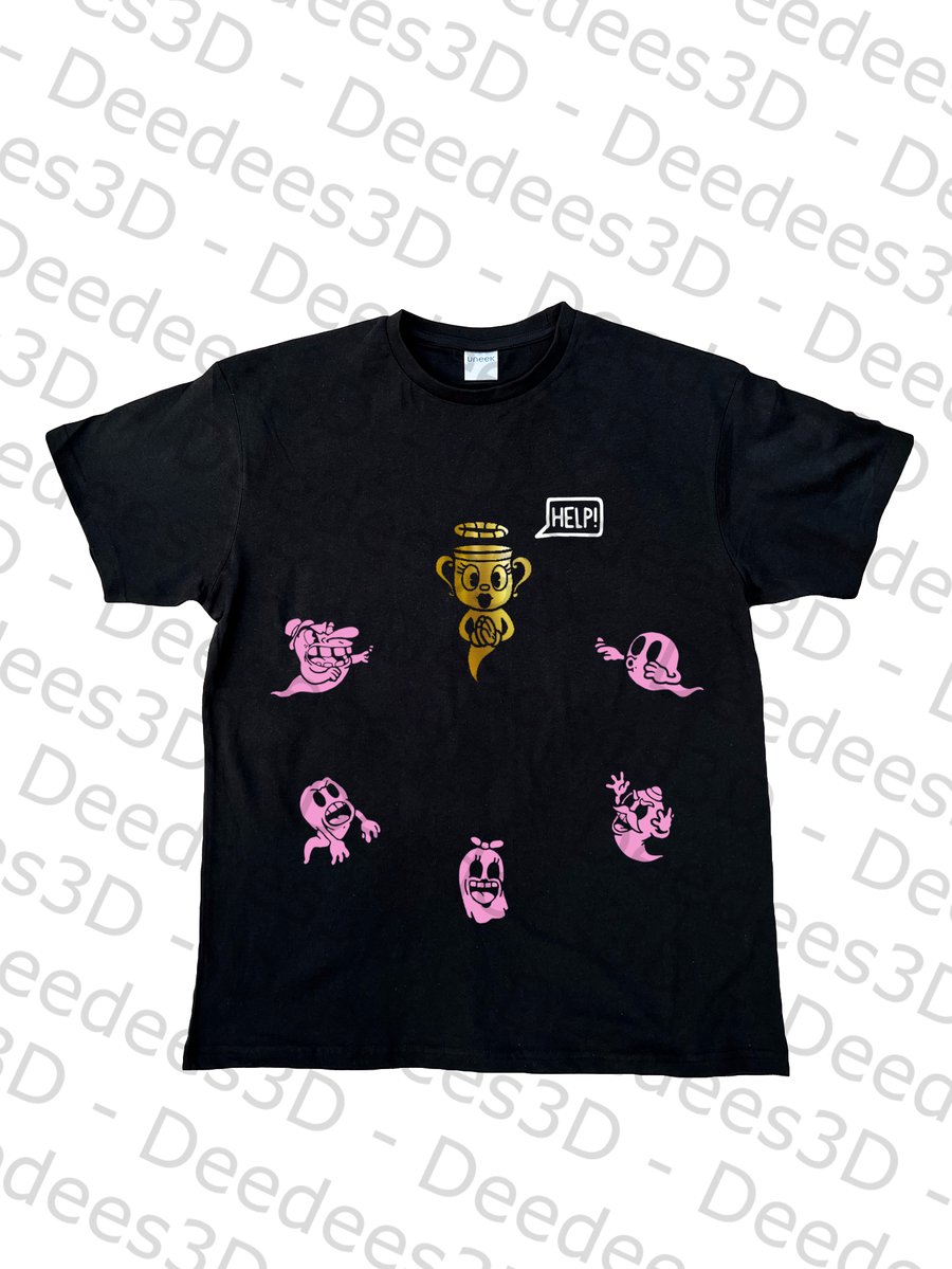 Cuphead inspired Chalice and Ghosts T shirt