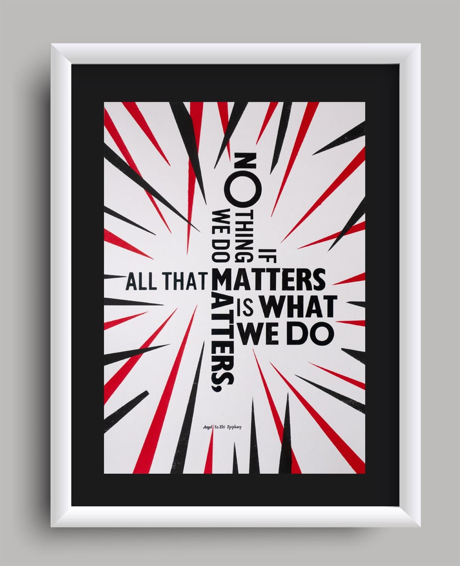 'Angel's Epiphany' letterpress with screen print: Limited Edition of 54