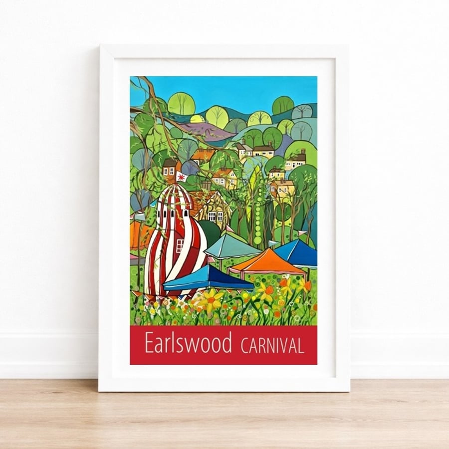 Earlswood Carnival travel poster print by Susie West