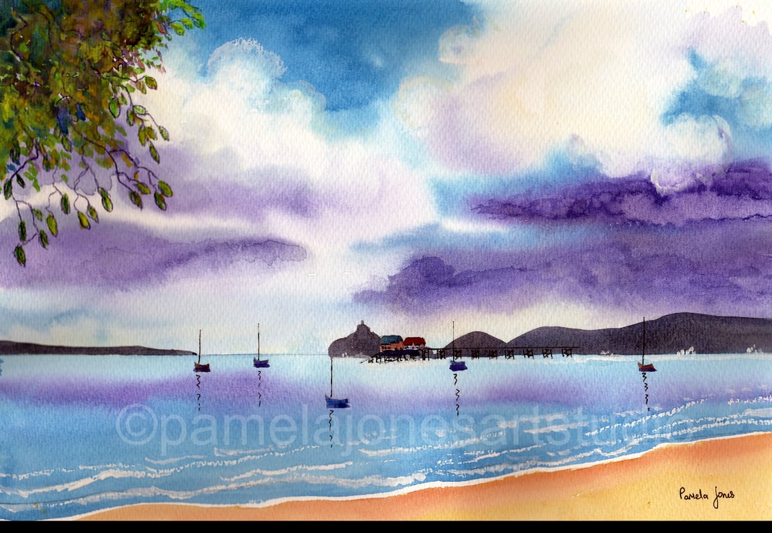 Stormy Sky, Swansea Bay, Mumbles, South Wales, in 20 x 16'' mount