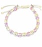 Cream and lavender rose buds macrame Bracelet - Image 1