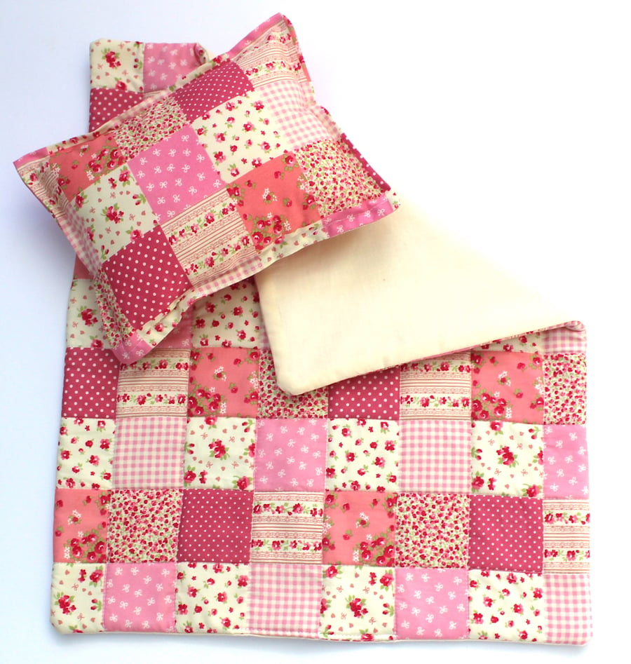 Dolls Pram Quilt Set Cot Blanket Bedding Set Folksy