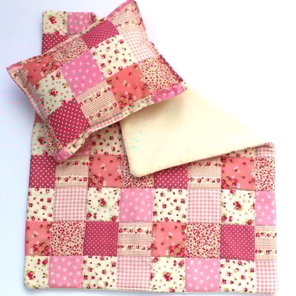 Dolls Pram Quilt Set Cot Blanket Bedding Set Folksy