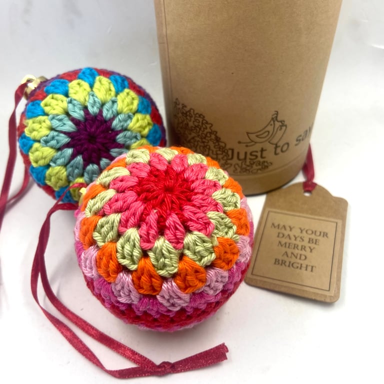 Crochet Christmas Baubles Gift