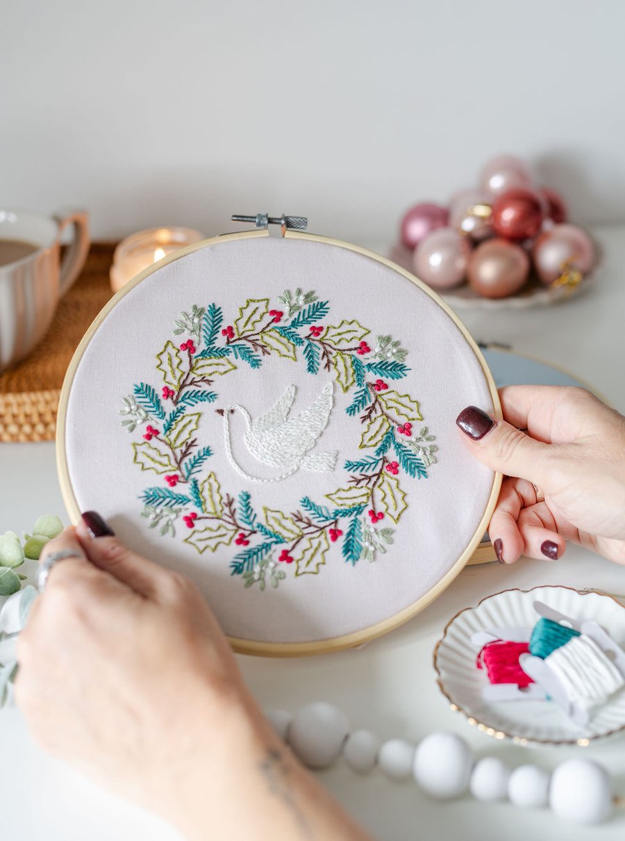 Christmas Dove (Stitchmas 24) Embroidery kit - FULL KIT