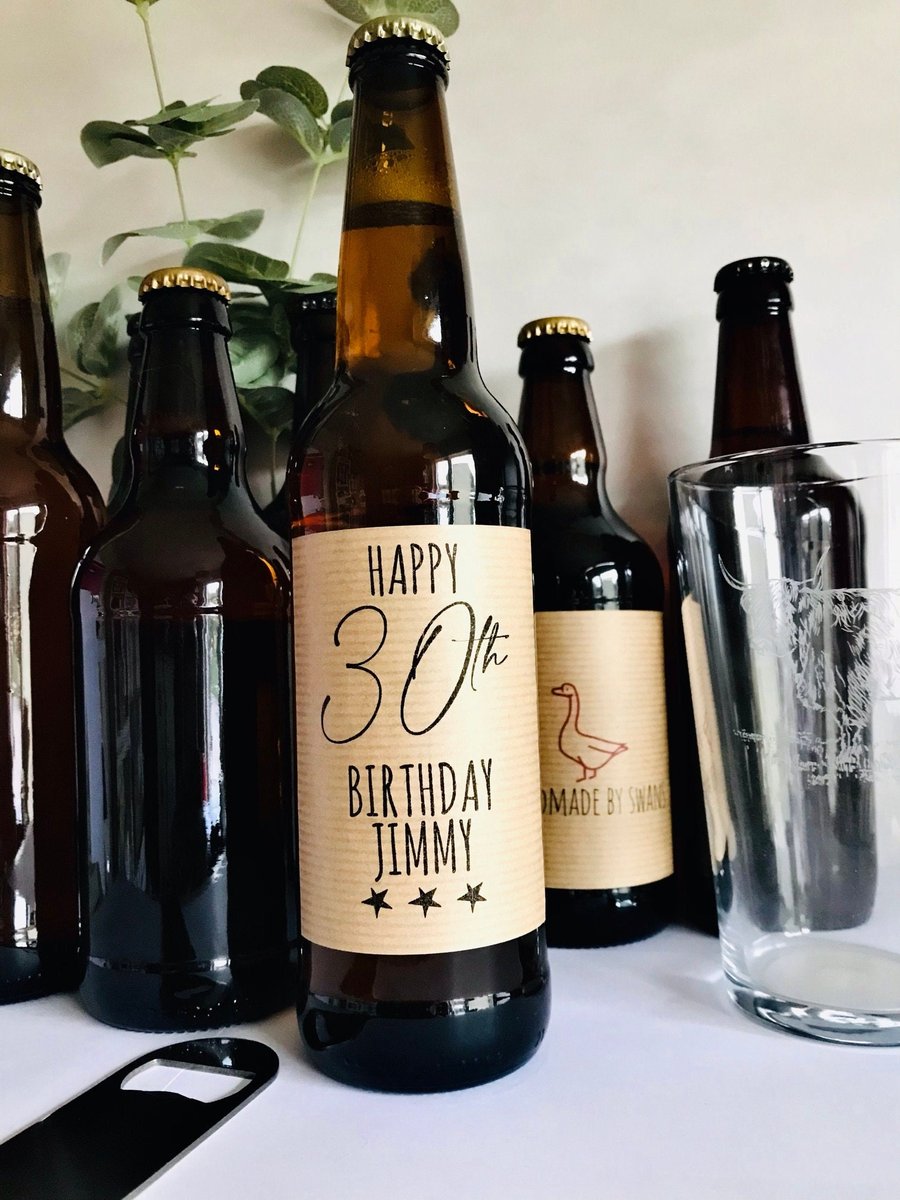 Personalised happy birthday beer label, birthday beer label, milestone birthday