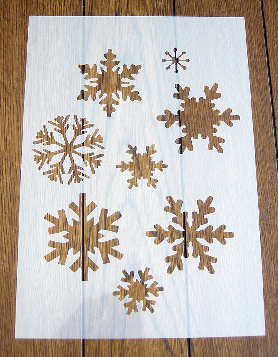 Individual Snowflakes Stencil Reusable PP Sheet for Arts & Crafts, DIY