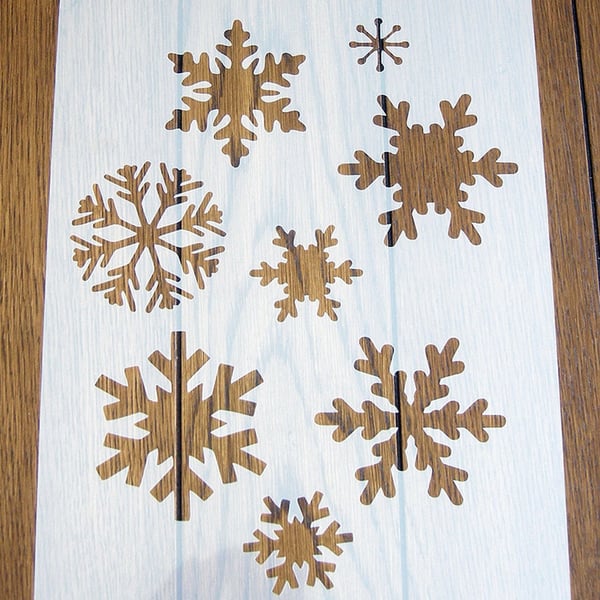 Individual Snowflakes Stencil Reusable PP Sheet for Arts & Crafts, DIY