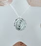 Handmade Fine Silver Pendant Necklace- Fiddlehead Design - Image 1