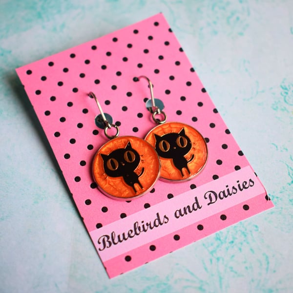 Black Cat Earrings (Standing)