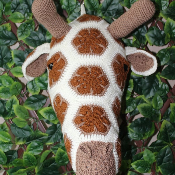 handmade crochet giraffe head