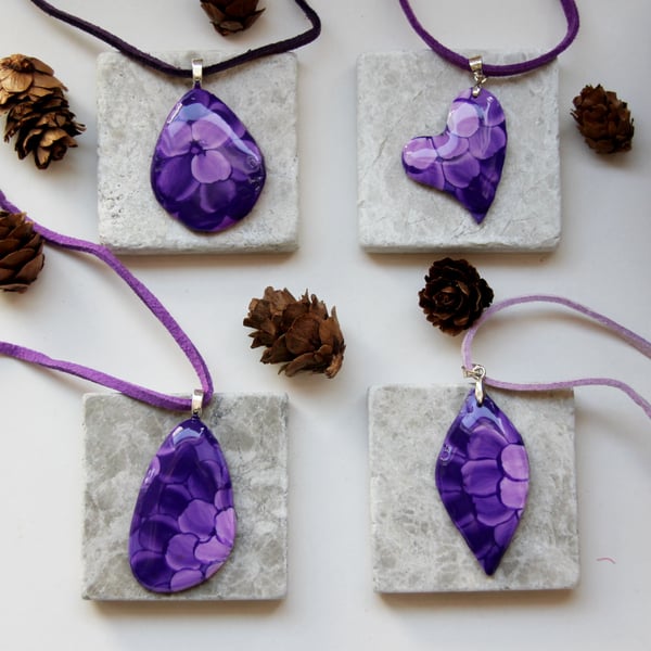 Purple floral necklaces