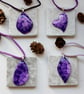 Purple floral necklaces