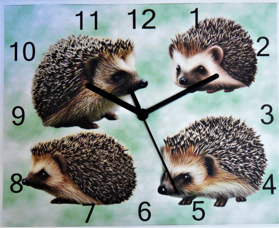 hedge hog wall clock garden mammal clock hoglet