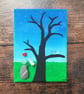 Pebble, sea glass and sea pottery canvas art "FAMILY"  - Image 4