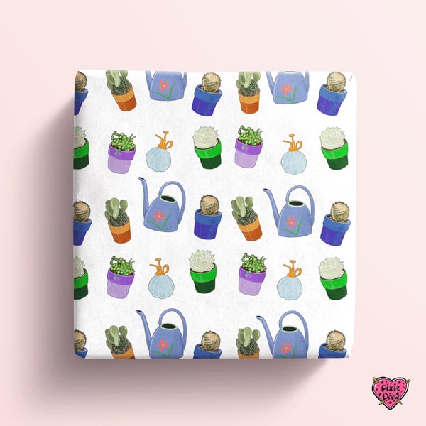 Cactus wrapping paper for the houseplant mad fan in your life