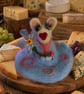 Needle Felted Mouse, Felt Mouse, Wool Mouse, Forget me Not Mouse