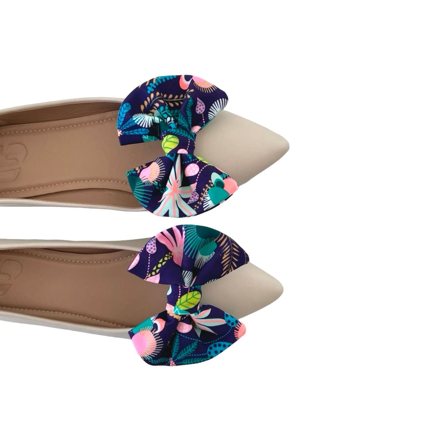 Colourful Shoe Bow Clips Charms Handmade Cute Shoe Decor for Clogs Heels