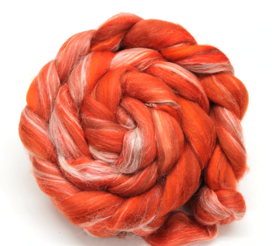 Satsuma - Merino Wool and Silk Combed Top 100g Spinning Felting