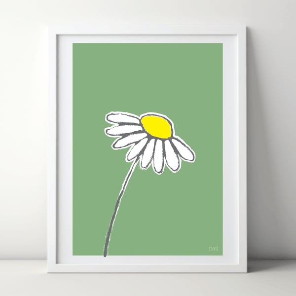 Daisy Green A4 Art Print