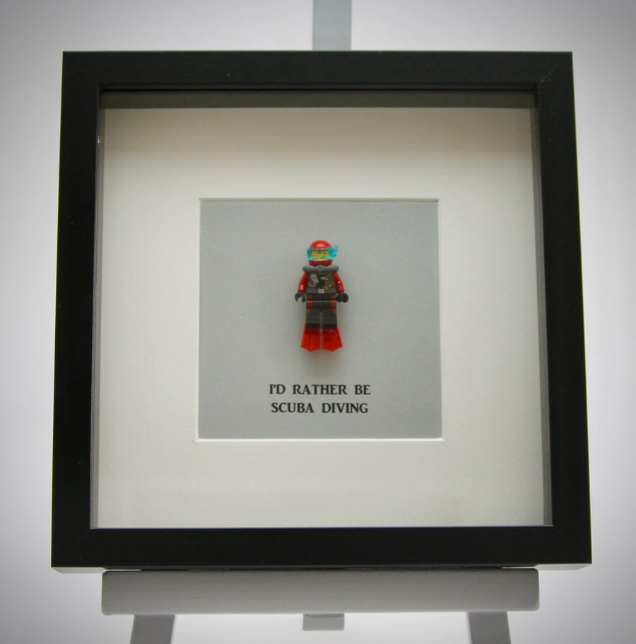 I'd Rather be Scuba diving mini Figure frame