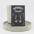 Titanium ear wire bone and spider stud earrings - Holographic glitter 