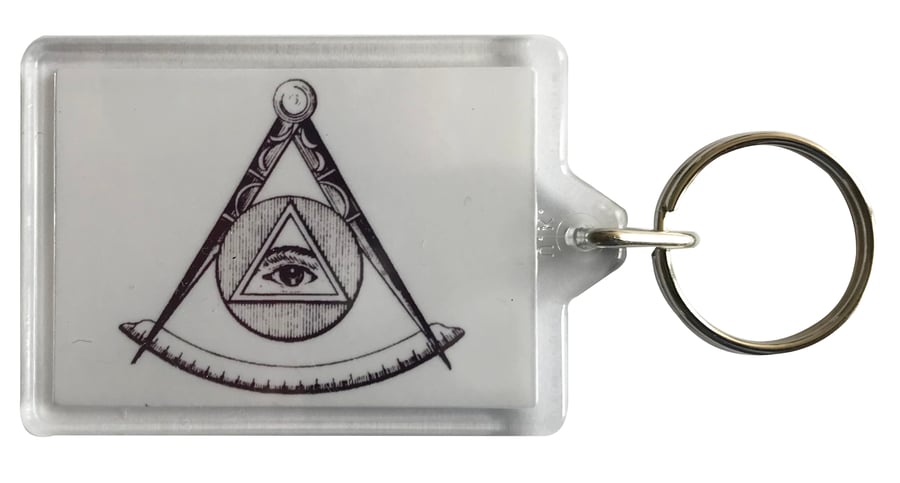 All Seeing Eye - Masons - Keyring with 50x35mm Insert 