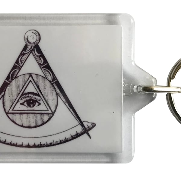 All Seeing Eye - Masons - Keyring with 50x35mm Insert 