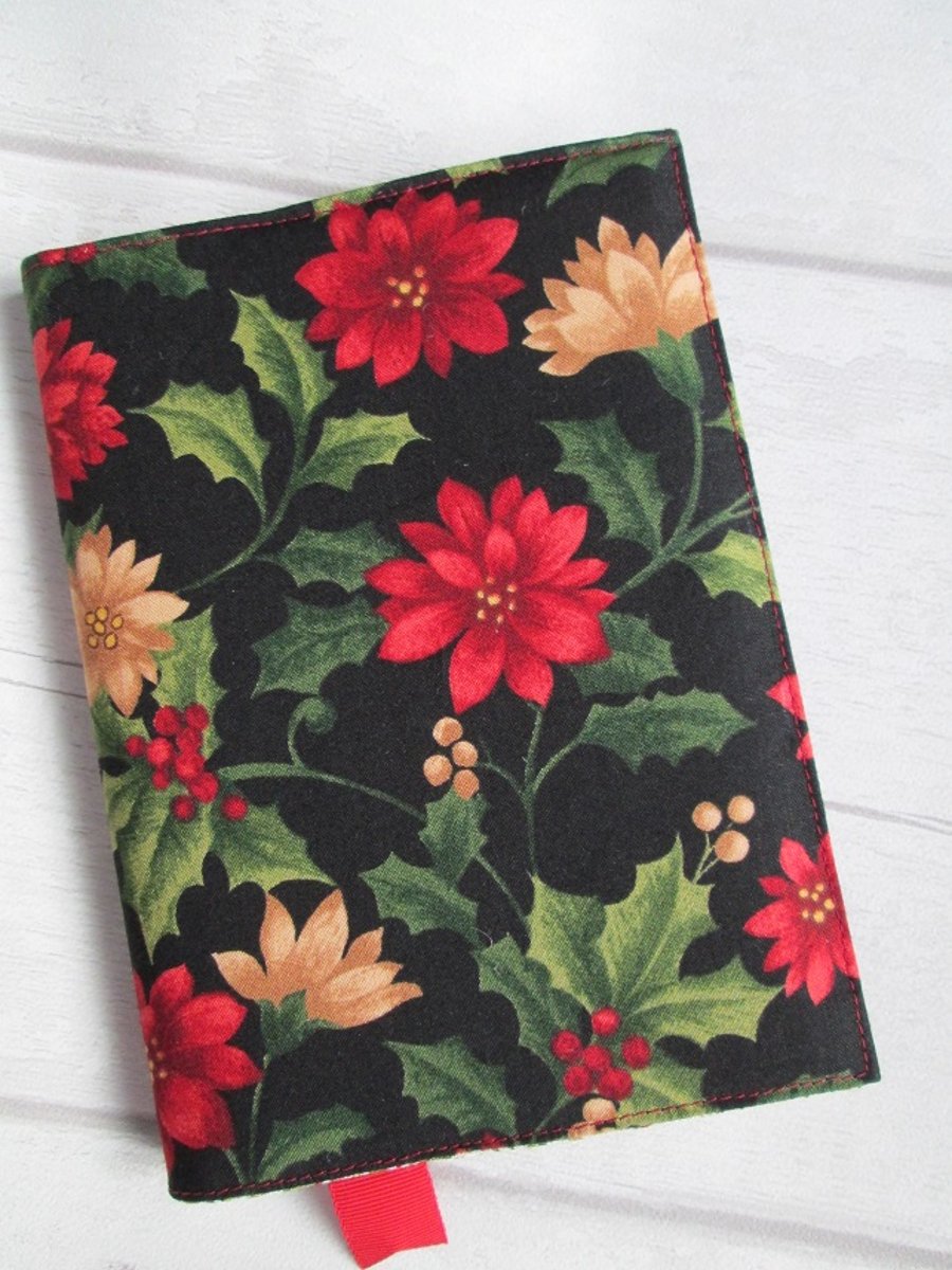 SOLD - A6 Holly & Poinsettia Christmas Shopping Reusable Notebook Cover