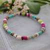 Turquoise heishi bright colours stretch bracelet-boho, beach & surfer style