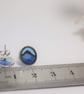 Blue Enamel My Wave Studs, Silver Ocean Theme studs - Image 7